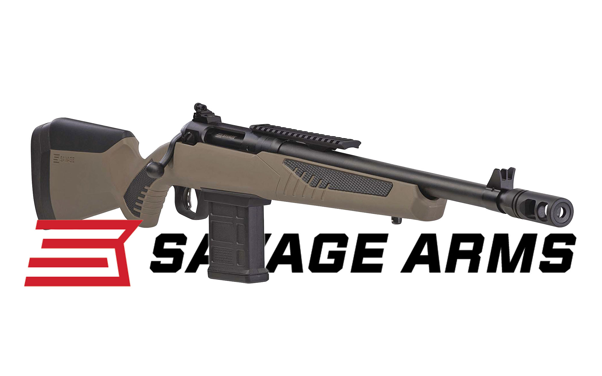 Savage 110 Scout 450 Bushmaster Bolt-Action Rifle with Flat Dark Earth Stoc...