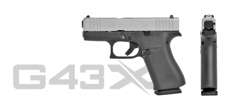 Glock G43X Slimline Silver slide