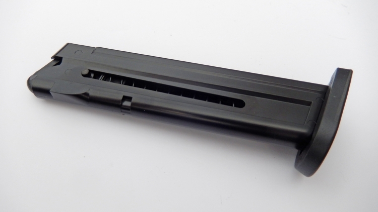 The single stack magazine of the GSG Firefly holds up to ten rounds of .22 Long Rifle ammunition