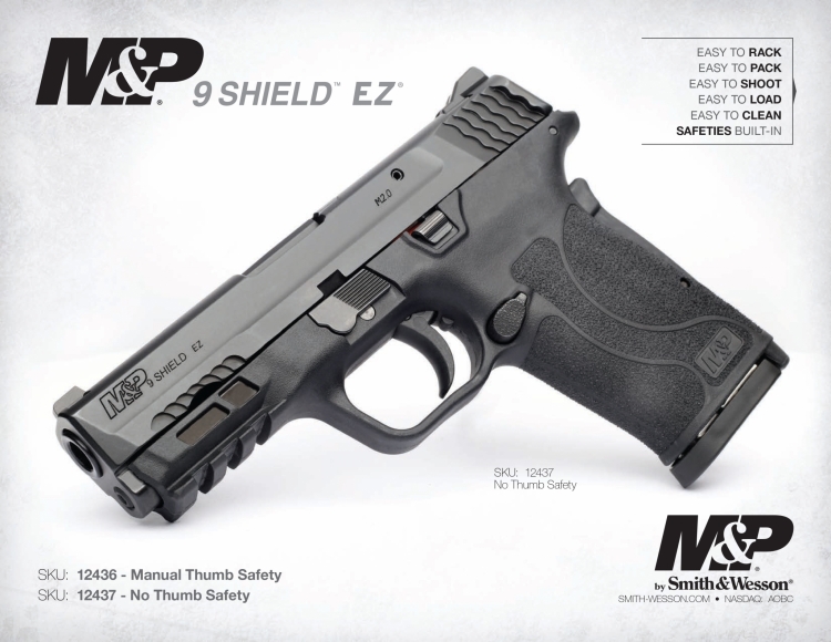 Richiamo di sicurezza per le pistole Smith & Wesson M&P-9 e M&P-380 Shield EZ