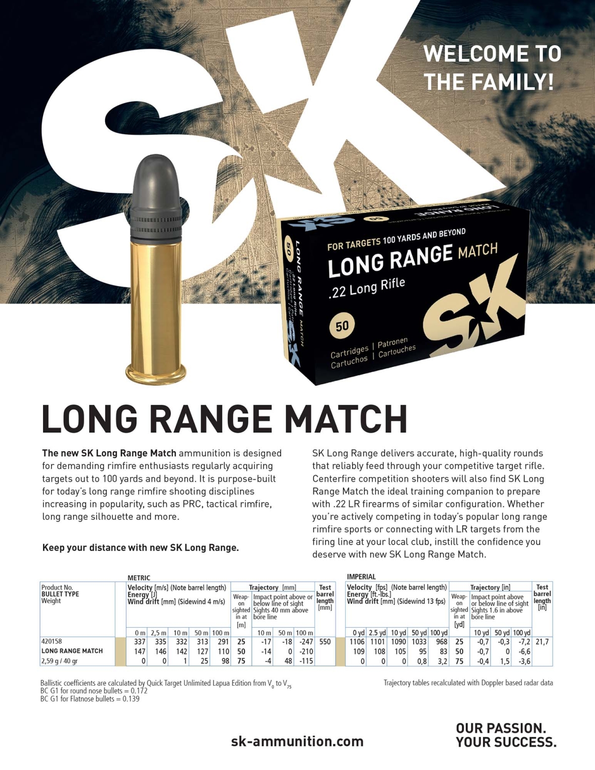 Munizioni SK .22LR Long Range Match 