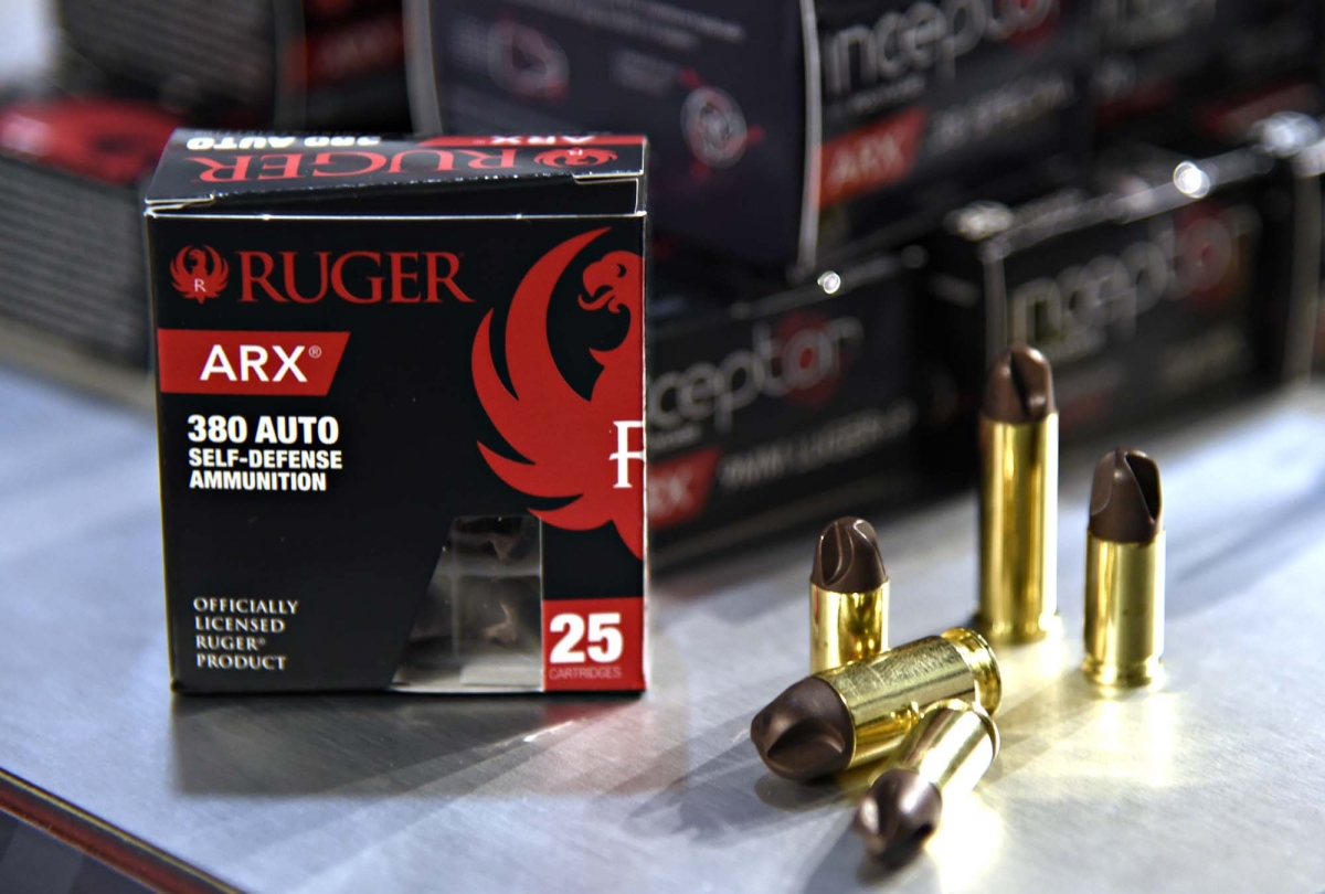 Ruger ARX self-defense ammunition, realized by Polycase with injected molded copper/polymer matrix projectiles