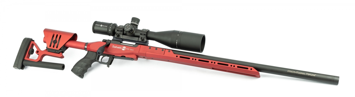The Sightmar Latitude mounted on the Italian made Sabatti STR Sport Red precision shooting rifle