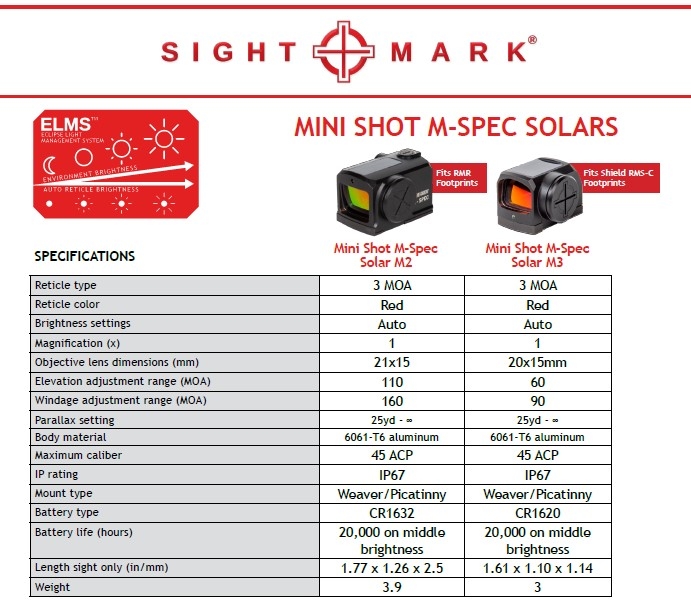 Sightmark Mini Shot M-Spec Solar