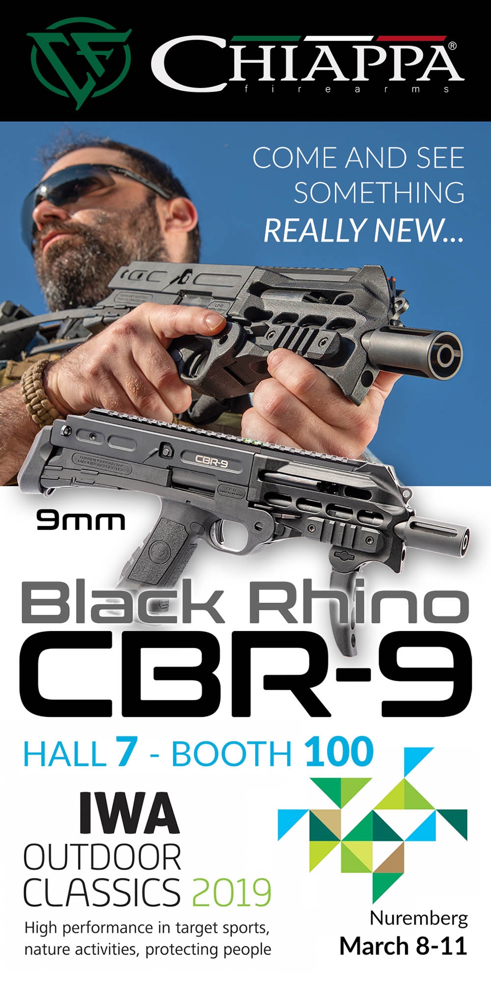 New Chiappa Firearms CBR-9 Black Rhino, will be introduced at IWA 2019