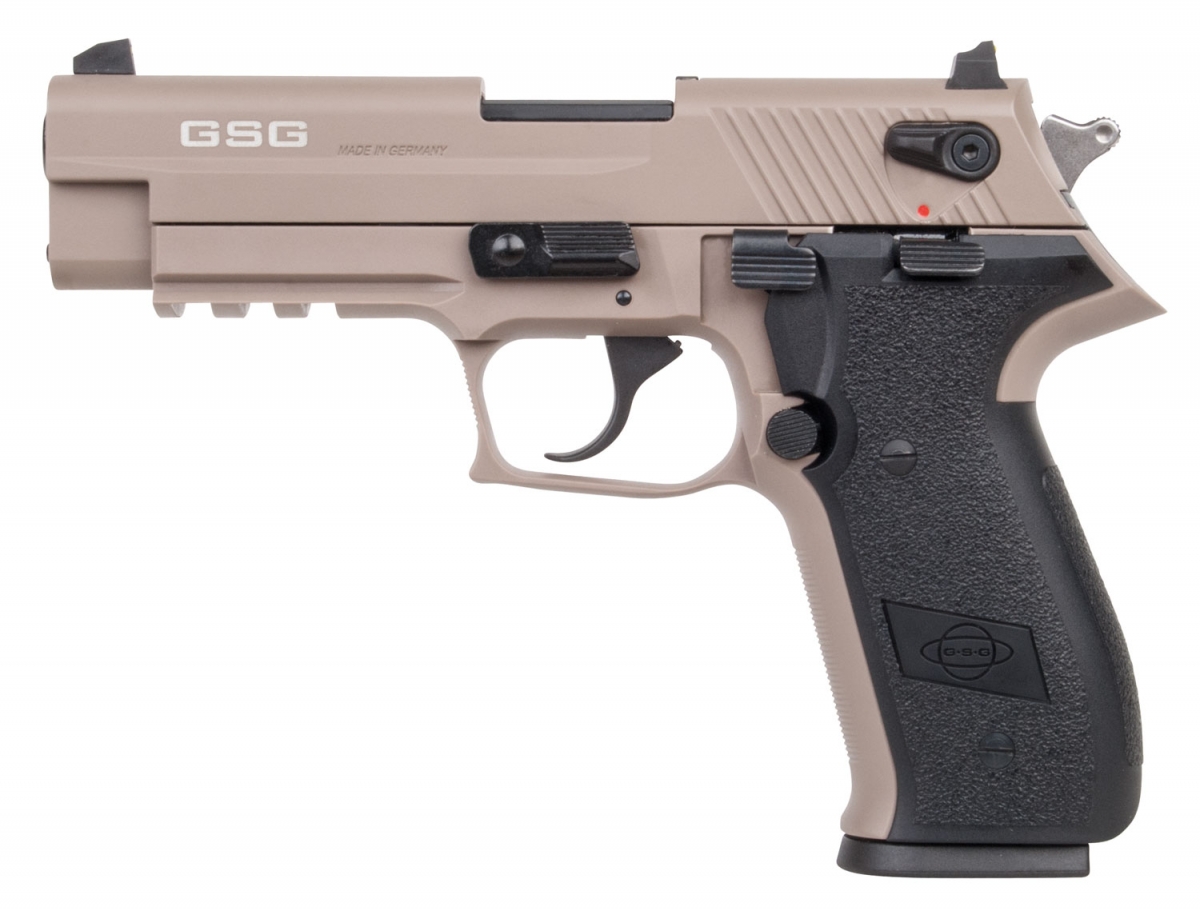 The GSG Firefly is available in black, desert tan and OD green variants