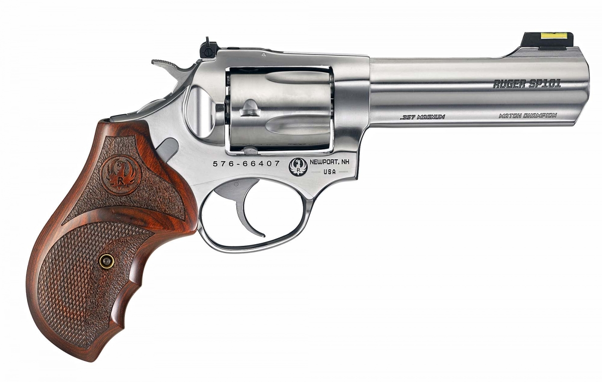 The Ruger SP101 Match Champion revolver, seen from the right side