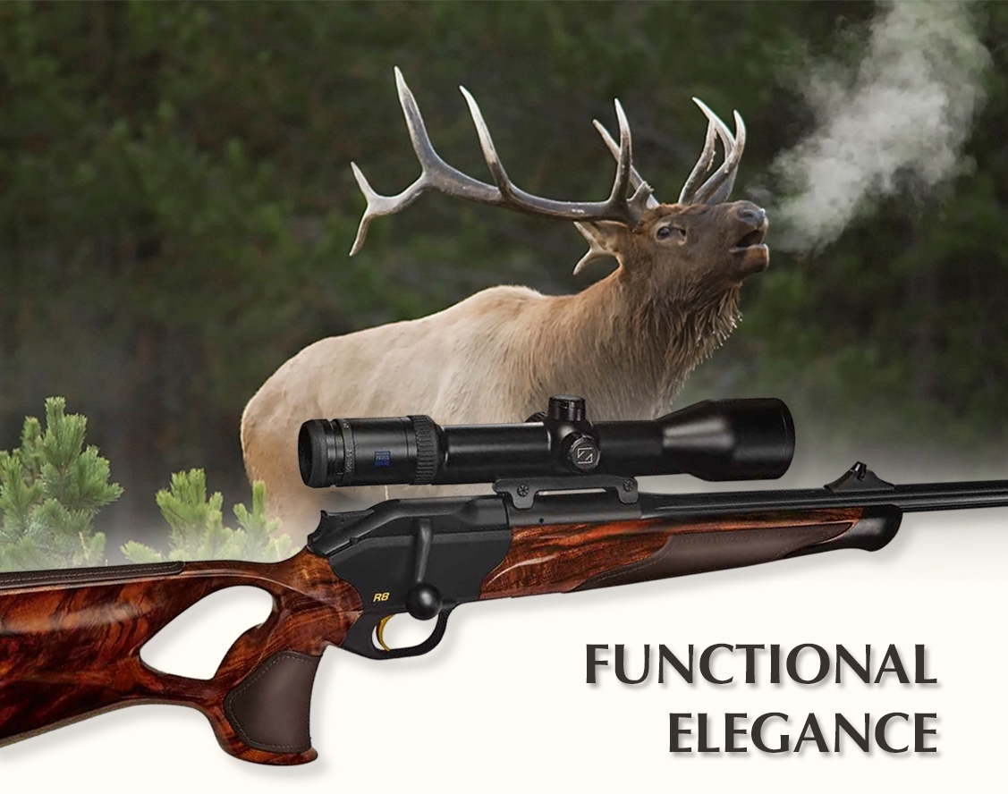 The Blaser R8 Success Individual combines, for the very first time, precious walnut wood and premium leather
