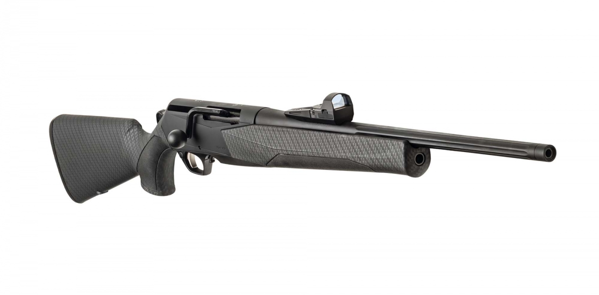 Browning&#039;s Maral Reflex Compo in-line bolt-action hunting rifles come issued from factory with Kite Optics K1 red dot sights