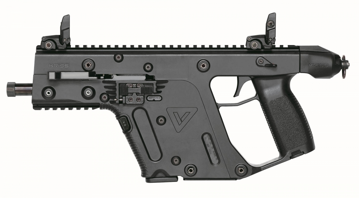 The Kriss Vector Gen.II SDP pistol in 10mm Auto is available either with or without an SB-tactical stabilizing brace