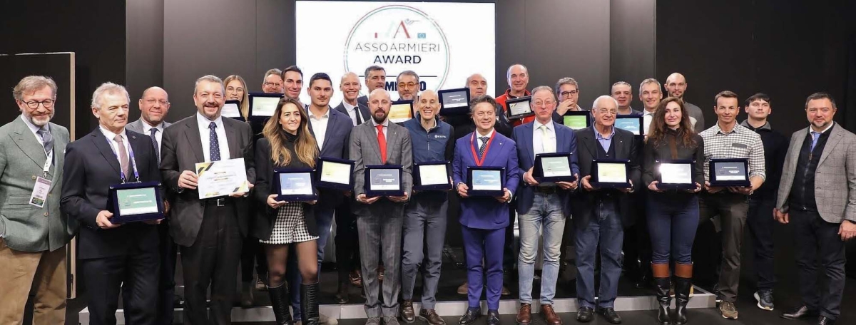 I premiati dell'edizione 2023 degli Assoarmieri Awards (secondo da sinistra nella foto, l'Ing. Emanuele Sabatti)