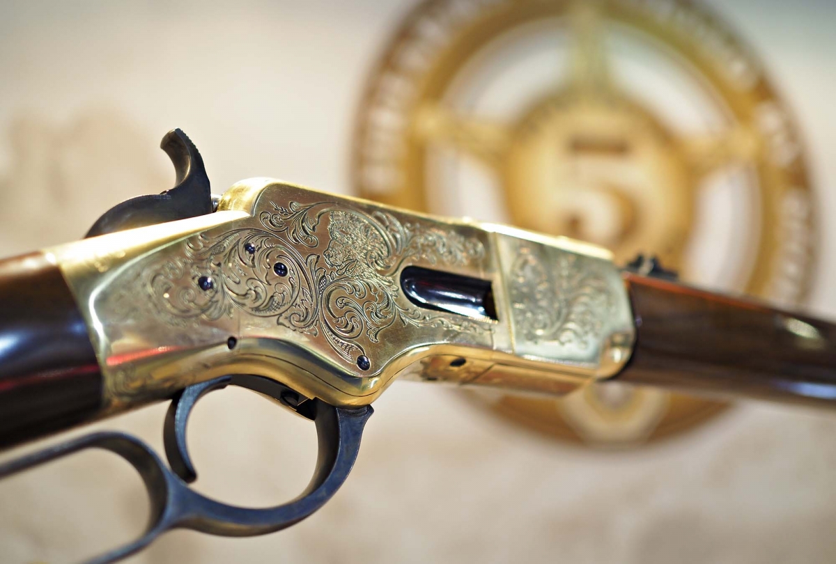 Detail of the hand engraved receiver