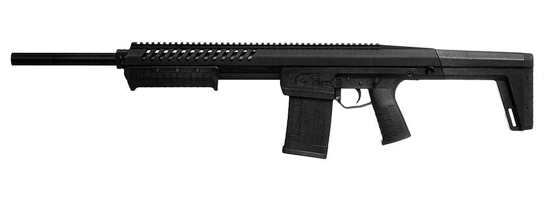 Blackwater Firearms Sentry 12 pump-action magazine-fed shotgun, left side