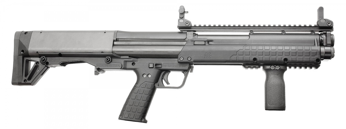 Il Kel-Tec KSG-25 è una versione con canna e serbatori più lunghi del fucile Kel-Tec KSG standard