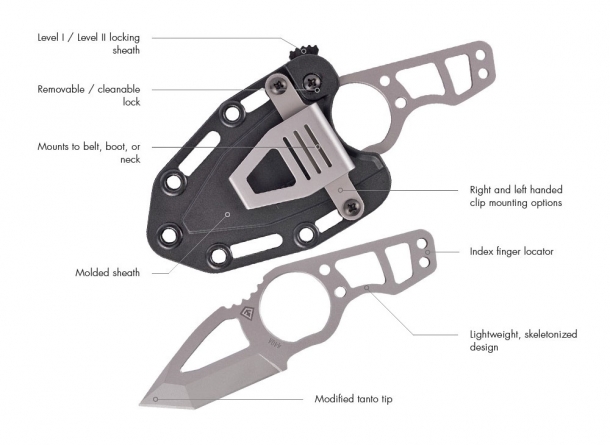 The features of the First Tactical Scorpion tanto knife