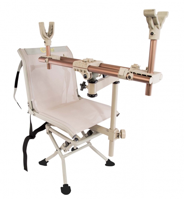 Caldwell's Chairpod model comes with an issued chair and can be used from a stand or a truck