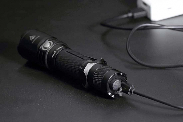 The Fenix TK20R flashlight is USB-rechargeable