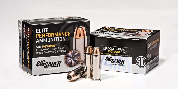 Munizioni da revolver SIG Sauer Elite Performance .45 Long Colt con palla da 230 grani