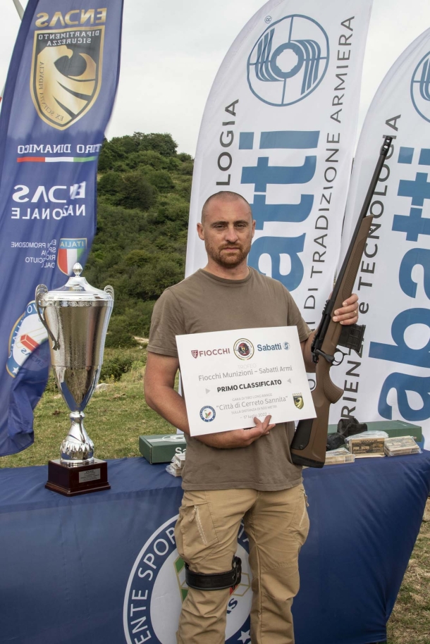 Antonio Corbo, il tiratore che si è aggiudicato il primo posto in questa edizione del Trofeo Fiocchi-Sabatti, con un punteggio di 100/7