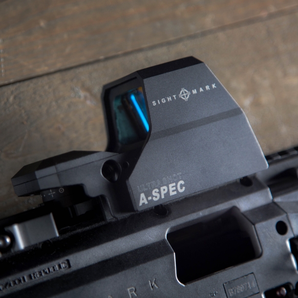 The A-Spec ("Advanced Spec.") reflex sight retains most features of the R-Spec model, with the addition of night vision-compatible adjustment levels