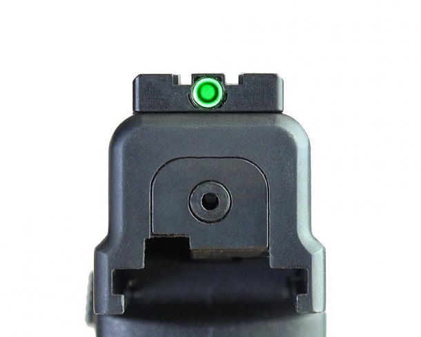 Meprolight's FT Bullseye rear sight will attach on the slide of most modern pistols and lets shooters do without a front sight