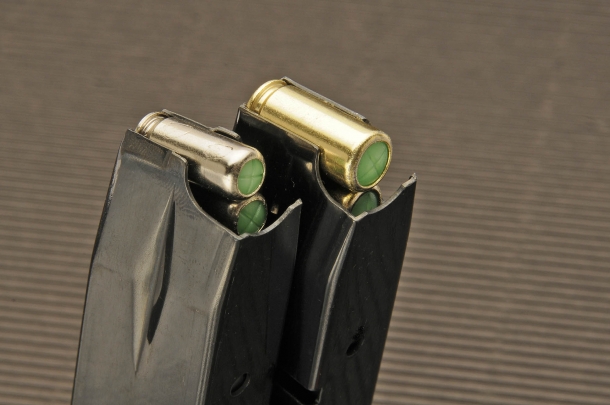 An 8mm NIk and a 9mm PAK caliber magazine