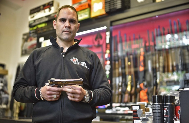 Fabiano Visintini, owner of the Red Point gun shop in Ostia (Rome, Italy) where we had access to the pistol