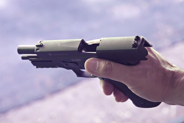 Despite being a full-sized pistol, the XM9 is comfortable to grip and handle – even to small-handed shooters