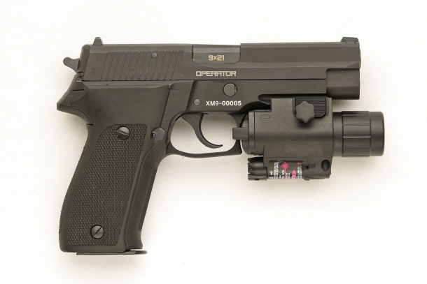 Right side view of the S.D.M. XM9 Operator semi-automatic pistol