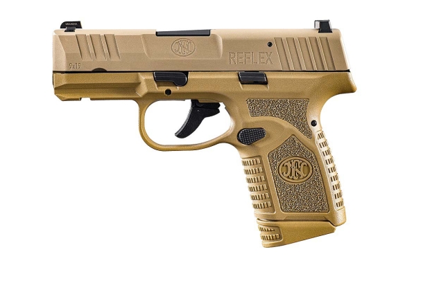FN Reflex 9mm Luger micro-compact pistol – FDE variant, left side