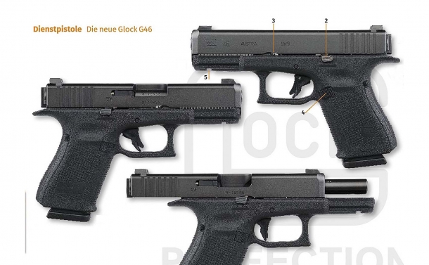 Alcune immagini della nuova Glock 46, con canna rototraslante