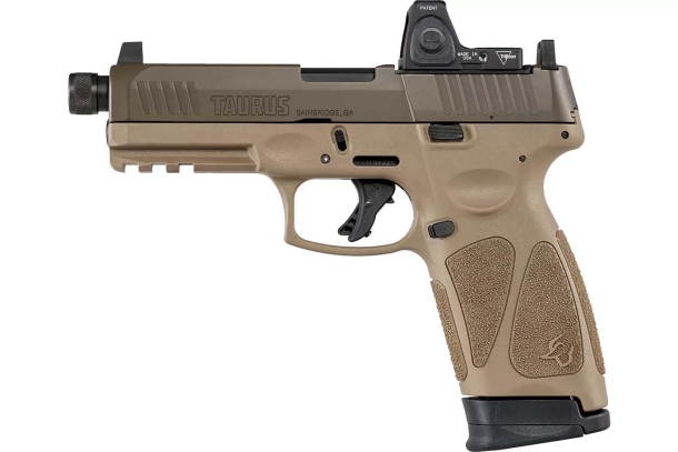 New Taurus G3 Tactical 9mm Luger semi-automatic pistol – left side, with optics