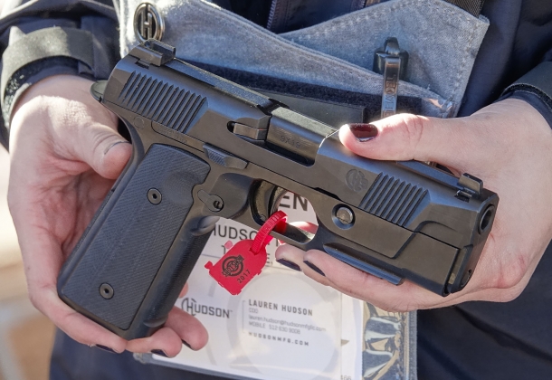 The lines of the Hudson Manufacturing H9 pistol are familiar and yet peculiar
