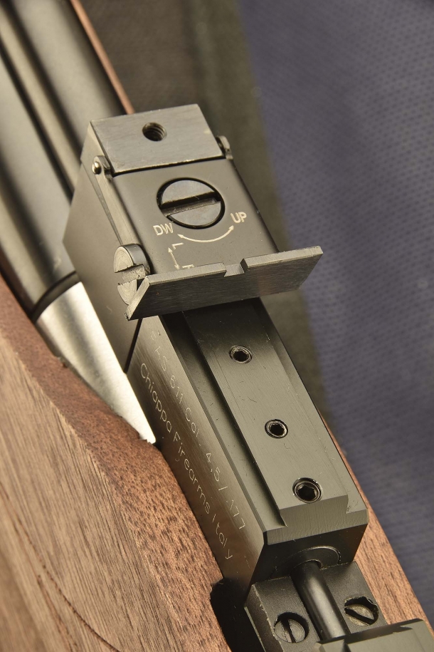 The rifle comes with standard fully adjustable rear sight