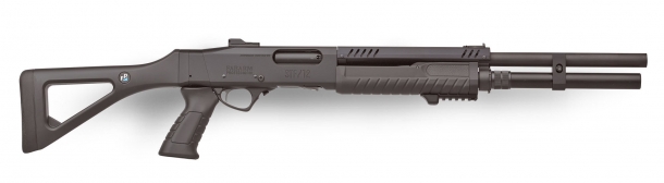 Un Fabarm STF/12 Pistol Grip "Initial", ovvero privo di accessori opzionali, che posono essere acquistati in un secondo momento