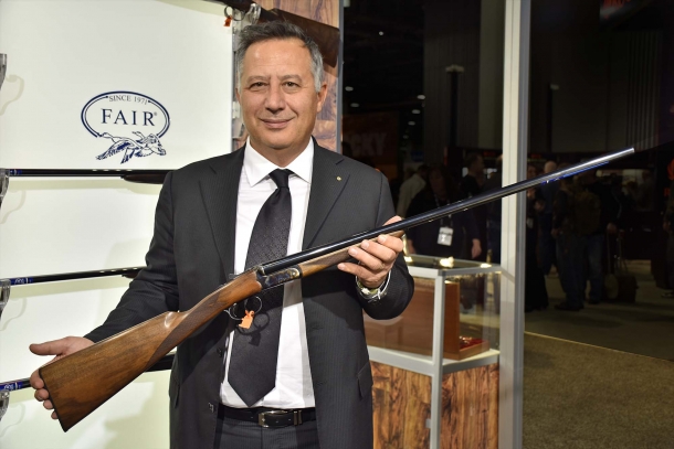 Mr. Luca Rizzini with the Iside Basic side by side shotgun
