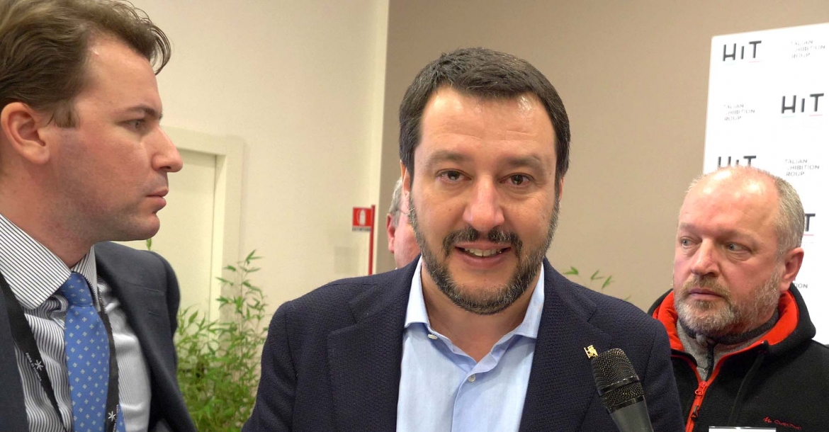 Matteo Salvini a HIT Show 2018: le armi legali non sono un problema